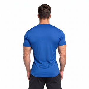 Camiseta Deportiva de Cuello Redondo para Hombre, Manga Corta, para Gimnasio y Fitness, con Elasticidad en 4 Direcciones, Secado Rápido, de Poliéster y Algodón - Product Image 4