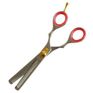 Ciseaux pour cheveux clairsemés, lame en acier inoxydable, 30 dents, manche rouge, pour droitiers, manche long, ciseaux de coupe professionnels - Product Image 5