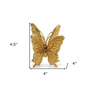 Adorno de Mariposa de Metal Chapado en Oro, Moderno y Creativo, Decoración de Interiores Única, Adorno de Lujo para el Hogar - Product Image 2