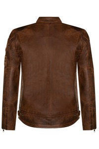 Veste de motard en cuir véritable de peau de mouton de luxe pour homme, col montant classique, fermeture éclair sur le devant, hiver, écologique, respirante, fabrication OEM - Product Image 3