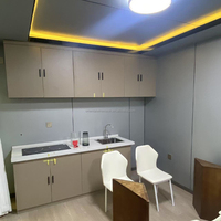 Cabane en verre double vitrage pour bureau de station balnéaire / Petite maison capsule portable en Thaïlande / Cabane en verre double vitrage
