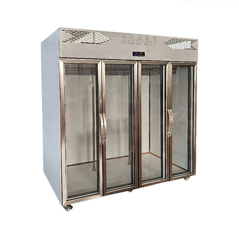 Commercial Vertical Hanging Meat Freezer with High-Load Fixed Rods, Multi-Meat Display Cabinet for Beef Lamb Pork Donkey