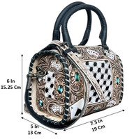 Collection de sacs Speedy Grand Moyen Petit Sac à main en cuir de vache travaillé à la main avec un design d'as de pique Sac de voyage miniature de luxe pour femmes