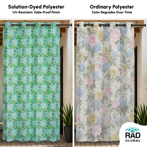Achetez des rideaux d'extérieur imprimés imperméables en tissu polyester teint en masse pour balcon, patio et espaces de jardin - Product Image 2