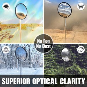 Miroir convexe en acrylique réglable de 12 pouces, grand angle de 160 degrés, solution pour les angles morts du trafic, pour garages et allées, conception en S - Product Image 4