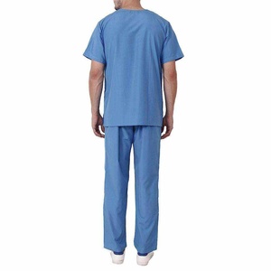 High Quality Hospital Medical Men's <b>Doctor</b> Scrub Suits Stretchy Nursing Surgical Scrub Uniforms <b>Sets</b> with Knitted Fabric for Men - Product Image 2