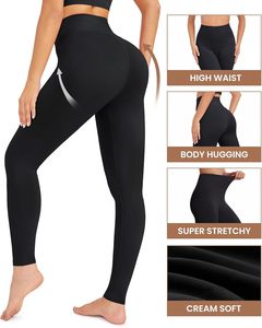 Leggings de sport pour femme taille haute, tricotés extensibles, pour yoga, gym, course et tenue de sport, coupe ajustée - Product Image 3
