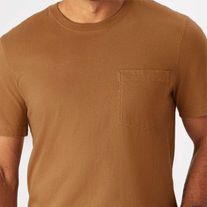 Men's Rust Brown Cotton T-<b>Shirt</b> Regular Fit O-Neck Short Sleeve Casual Solid Color Jersey Knitted Plain Dyed - Product Image 6