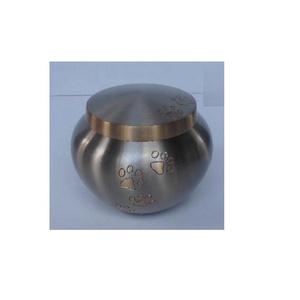 High Quality Mat Pewter Finished <b>Urn</b> <b>Jar</b> in Cast Brass Flatter Shape Pet <b>Urn</b> <b>Jar</b> Metal <b>Urn</b> <b>Jar</b> for Pets Metal Art Crafts - Product Image 2
