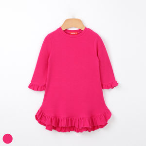 Vestido Estilo Coreano OZKIZ para Niñas, 100% Algodón, Decoración con Volantes, Moda Infantil para 2-7 Años, Venta al Por Mayor para Primavera/Otoño - Product Image 1
