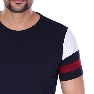 Camiseta Elástica de Spandex con Corte Ajustado, Panel de Color en Contraste, Estilo Urbano, de Lujo, 300GSM, Peso Pesado - Product Image 5