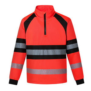 เสื้อแจ็คเก็ตนิรภัยสีแดงสะท้อนแสงพร้อมแถบสะท้อนแสงและสีดำ แขนยาว สำหรับงานอุตสาหกรรม จัดจำหน่ายทั่วโลก B2B - Product Image 2