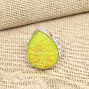 Bague en argent sterling 925 massif, ornée d'une opale triple jaune, bijou fait main, magnifique bague, beau bijou pour l'amour - Product Image 6
