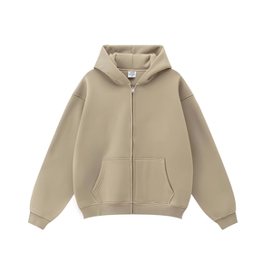Hoodie zippé coupe boxy personnalisé, hoodie boxy épais à fermeture éclair, marque privée pour les marques de streetwear - Product Image 3