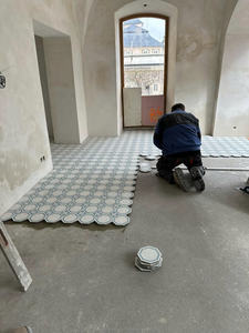 Haute qualité fait à la main 20mm hexagone ciment carrelage mural cuisine dosseret Relief gravé Vintage antidérapant intérieur fleur marocaine - Product Image 5