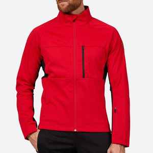 Veste en polaire rouge pour homme, col montant, fermeture éclair, coupe-vent, décontractée, couleur unie, polyester, coupe régulière - Product Image 2