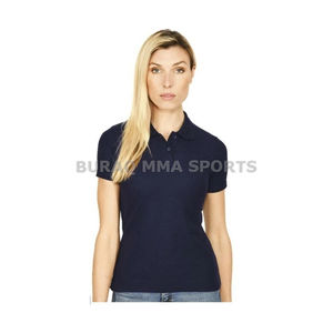 Polo de mujer de manga corta de secado rápido, informal, con cuello de punto, corte regular - Product Image 1