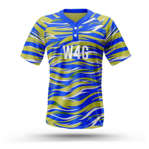Green Striped Baseball Jersey Men's Short Sleeve V-Neck Sublimated Print Moisture Wicking 100% <b>Polyester</b> Adult Regular Fit - Product Image 5