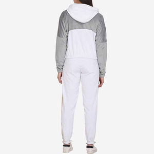 Ensemble de survêtement d'hiver pour femmes grande taille, couleur unie, sweat-shirt 100% coton avec pantalon de jogging deux pièces - Product Image 3