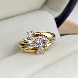 Anillo de Compromiso Minimalista con Diamante Cultivado en Laboratorio de Corte Marquesa de 3 Quilates, Oro Sólido de 14K, Certificado IGI, Joyería Fina para Mujer, Regalo - Product Image 1