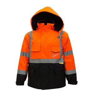 Chaqueta de Seguridad Reflectante Impermeable y Transpirable de Alta Visibilidad 100% Poliéster para Trabajos de Infraestructura e Industriales - Product Image 1
