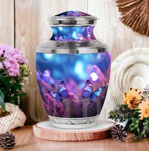 Urne funéraire pour cendres en forme de papillons violets, urne commémorative bleue, urne commémorative pour cendres humaines, souvenir décoratif - Product Image 4