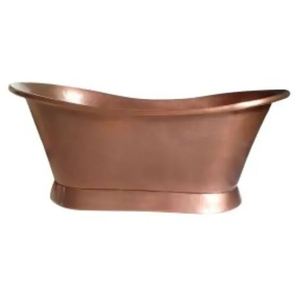 Copper <b>Bath</b> Tub Double Slipper Clawfoot Painted Black Exterior Free Standing for Bathroom Use - Product Image 1