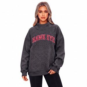 Sweat-shirts pour femmes à col montant, 100% coton de haute qualité, 340 GSM, coupe oversize, épaules tombantes, manches longues, personnalisables avec votre logo, vêtements d'automne - Product Image 1