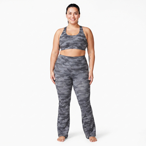 Camo Printed Plus Size <b>Leggings</b> Women <b>Flare</b> Leg Elastic Waist Yoga Pants Gym Workout Wear <b>Flare</b> Tights Polyester Printed Tights - Product Image 3
