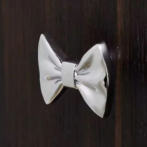 <b>Silver</b> French Bowknot Brass <b>Knobs</b>, Cute Handles for Cabinet, <b>Drawer</b> & Kids Wardrobe for Cabinets & <b>Drawers</b> Metal <b>Knobs</b> - Product Image 3