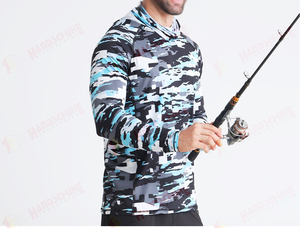 Wholesale Custom Performance Waterproof UPF 50 <b>UV</b> <b>Protection</b> Quick Dry Breathable <b>Hoodie</b> Fishing Shirts Polyester Heat-Transfer - Product Image 5