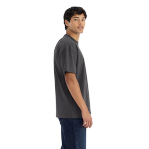 100% <b>Ringspun</b> Cotton Formal Heavyweight Knitted T-Shirt Men Drop-Shoulder Sleeves Oversize Relaxed Fit Black - Product Image 3