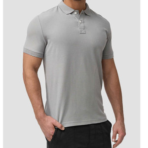 Polo en piqué de coton gris pour homme, coupe classique, personnalisé, de haute qualité, à manches courtes, couleur unie, respirant, design tricoté - Product Image 5