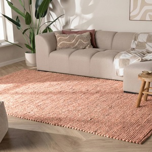 Modern Scandinavian Abstract Wool/Cotton Eco-Friendly <b>Flat</b> Pile Handmade Braided <b>Woven</b> Area <b>Rugs</b> for Bedroom - Product Image 6