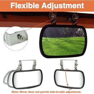 Specchietto retrovisore convesso 8x4 pollici con staffa a U universale in acciaio inossidabile rettangolare per trattori, camion, carrelli elevatori, barche - Confezione da - Product Image 4