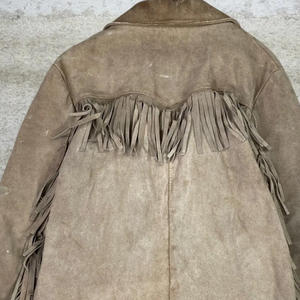 Veste en daim à franges pour femme de qualité supérieure, respirante, conçue sur mesure, en cuir suédé avec franges - Product Image 6