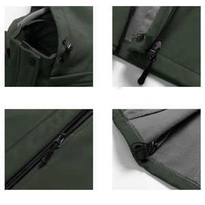 Chaquetas de exterior en oferta, cortavientos con capucha, impermeables, de manga larga, con cremallera frontal, tipo softshell para mujer - Product Image 3