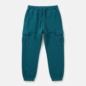 Joggers cargo en molleton bouclette 350 GSM personnalisés pour hommes, style streetwear, coupe ample, fabricant en gros - Product Image 1