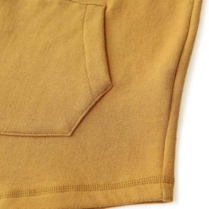 Sweat-shirt décontracté à manches courtes pour homme, couleur marron moutarde unie, avec cordon de serrage et poche - Product Image 6