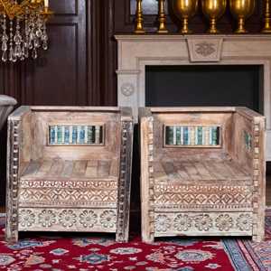 Bancos de Madera Estilo Vintage de la India, Banco de Madera Resistente para el Hogar, Decoración Vintage Combinable - MOQ 1 Contenedor Únicamente - Product Image 6