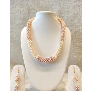 Ensemble de bijoux Allractive de qualité supérieure, finition argentée, zircon CZ, magnifique ensemble de perles avec boucles d'oreilles, collection pour mariage - Product Image 2