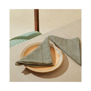 Nappe et serviettes de table en lin naturel brodé, couleur rouge tendance, lavées, multicolores, écologiques, vente en gros, pour dîner 2026 - Product Image 2