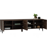 Mueble para TV de Madera de Estilo Escandinavo Moderno de Lujo, 1.8m, con 4 Puertas, para Montar en la Pared, Ideal para Villas, Comedores y Salas de Estar Grandes, para Televisores de 65+ Pulgadas