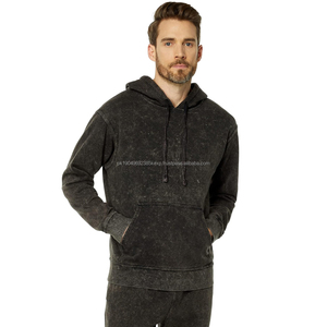 Sudadera con Capucha Lavada al Ácido Más Vendida para Hombre, Color Negro Personalizado con Diseño Impreso, Nuevo Estilo Urbano, Incluye Cremallera, Venta al por Mayor - Product Image 1