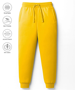 Pantalon de survêtement unisexe en coton pour enfants, coupe droite, personnalisable, pour garçons, jaune, pour jeunes - Product Image 2