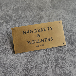 Metal Overseas Custom Brass Engraved Decorative Personalized <b>Door</b> <b>Plate</b> <b>Name</b> Plaque Handmade Wall Mounted - Product Image 1