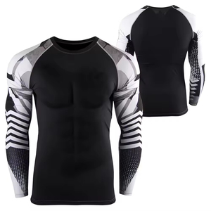 เสื้อรัดกล้ามเนื้อ MMA คุณภาพพรีเมียม ดีไซน์ใหม่ สำหรับผู้ชาย ปรับแต่งได้ ใส่สบาย แขนยาว เนื้อผ้านุ่ม ระบายอากาศดี เหมาะสำหรับการออกกำลังกาย - Product Image 1