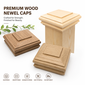 Cubiertas de Madera Premium para Escalones, Madera Sólida con Parte Superior Cuadrada, Piezas Tradicionales para Escaleras, Fácil Instalación, Acabado Duradero y Resistente - Product Image 1