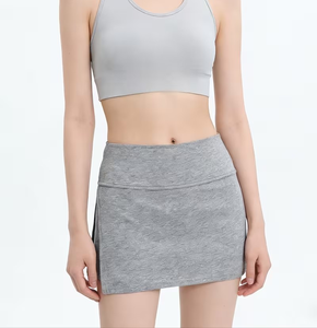 Ribbed Knit Mini Skirt for Women High Waist Casual Stretch Skater Skirt Washable Anti Pilling Spring Fall - Product Image 3