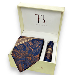 Corbata de Seda con Rayas Paisley Púrpura Benon para Hombre |   Corbata de Diseño Jacquard Tejida Premium, Formal, para Negocios, Bodas, Fiestas, de Lujo - Product Image 2